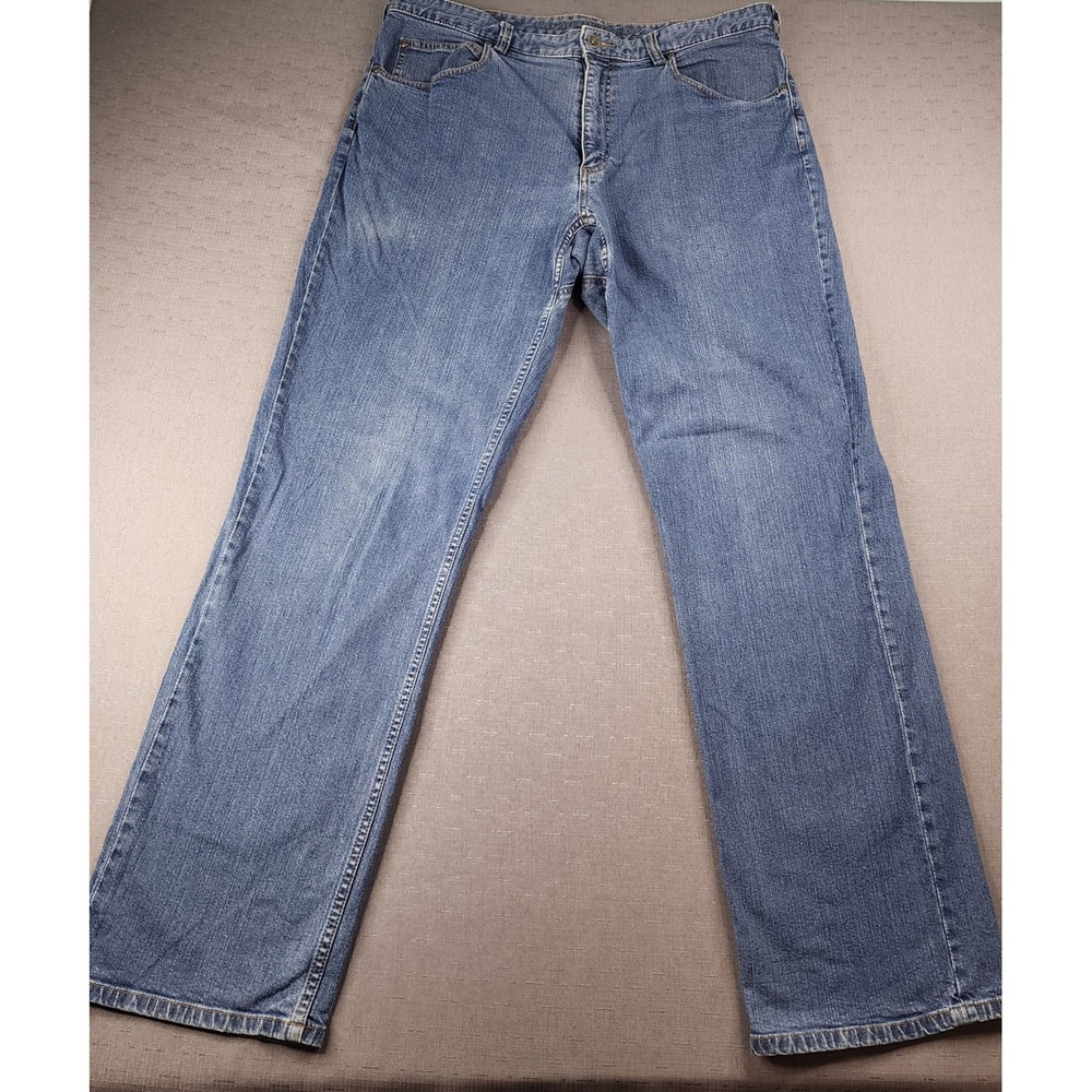 Duluth Trading Mens Flex Weekender Jeans Blue Straight Leg Stretch Denim 36x34